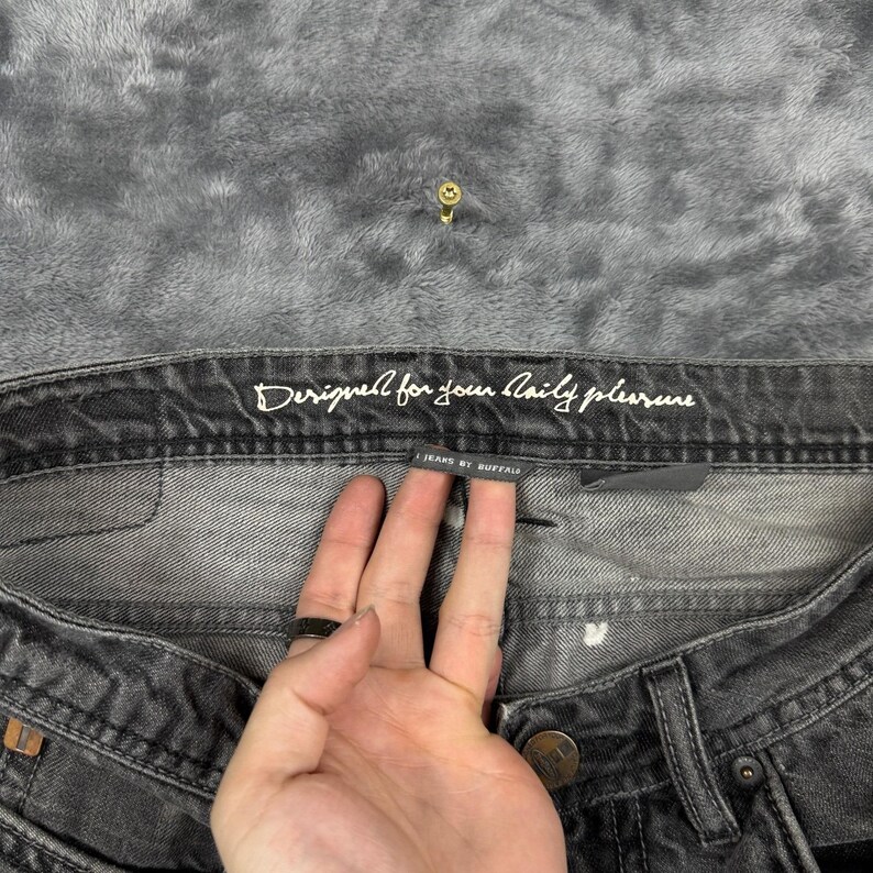 Buffalo David Bitton Jeans Mens 30 Black Straight Leg Paint Splatter Distressed image 8