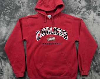 Sudadera con capucha de la NBA para hombre, talla M, color rojo, con bordado de los Cleveland Cavaliers.