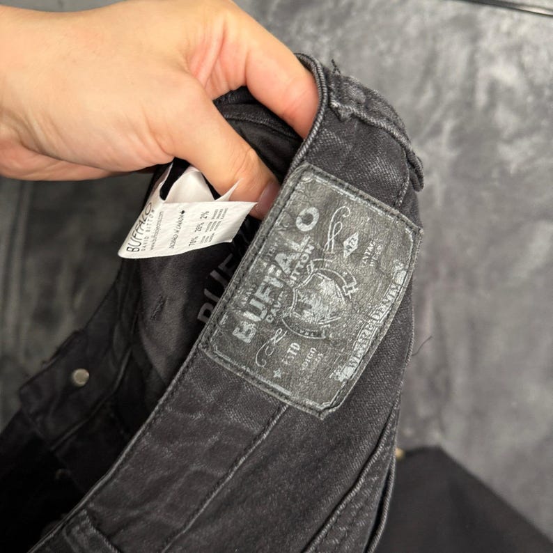 Buffalo David Bitton Six Straight Leg Jeans Mens 33x30 Black Faded Denim 684748 image 7