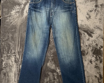 Jeans vintage Y2K Def Jam Baggy a gamba larga, lavaggio medio slavato, taglia 38x34