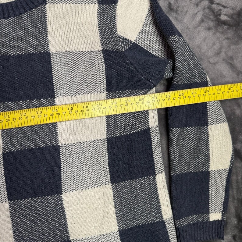 Pendleton herentrui ronde hals katoen dubbel gebreide plaid maat Large afbeelding 4