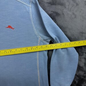 Tommy Bahama Sweatshirt Mens Medium Blue Slub Knit Marlin Logo Pullover Crewneck image 6