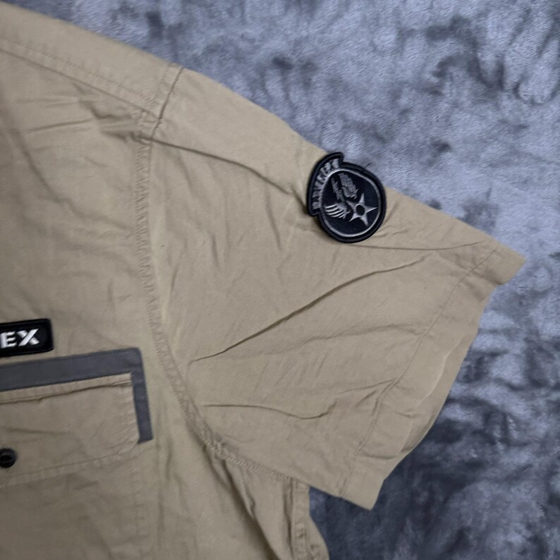 Avirex Mens Patch Pocket Short Sleeve Button Down Work Shirt Utility Size XXL image 3