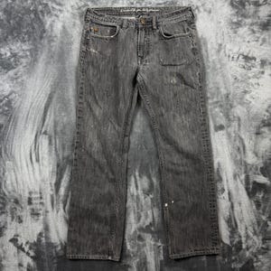 Buffalo David Bitton Jeans Mens 30 Black Straight Leg Paint Splatter Distressed image 1
