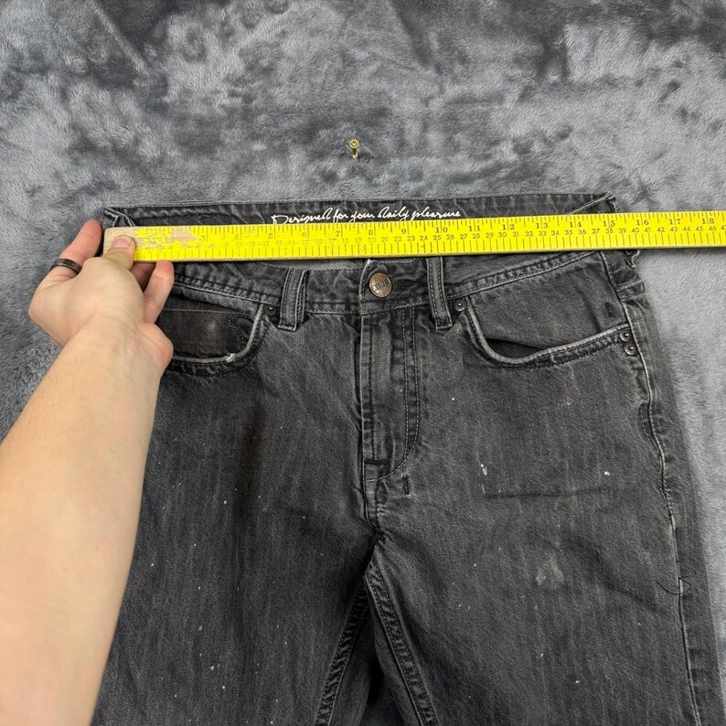 Buffalo David Bitton Jeans Mens 30 Black Straight Leg Paint Splatter Distressed image 6