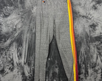 Aviator Nation joggingbroek kinder maat 14 grijze joggingbroek met regenboogstrepen Loungewear