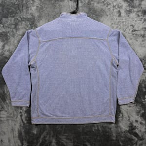 Suéter Tommy Bahama masculino tamanho XL azul com zíper até o peito e gola alta em malha waffle. imagem 6