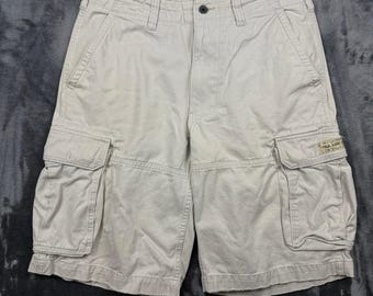 Polo Jeans Co Ralph Lauren Cargo Shorts Mens 32 Beige Twill Utility Multi Pocket
