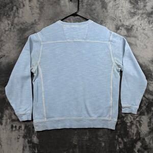 Tommy Bahama Sweatshirt Mens Medium Blue Slub Knit Marlin Logo Pullover Crewneck image 8