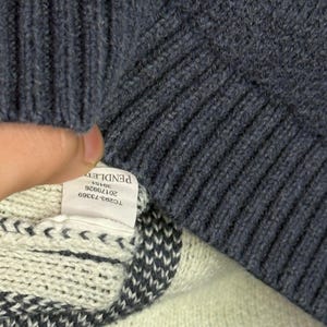 Pendleton herentrui ronde hals katoen dubbel gebreide plaid maat Large afbeelding 7