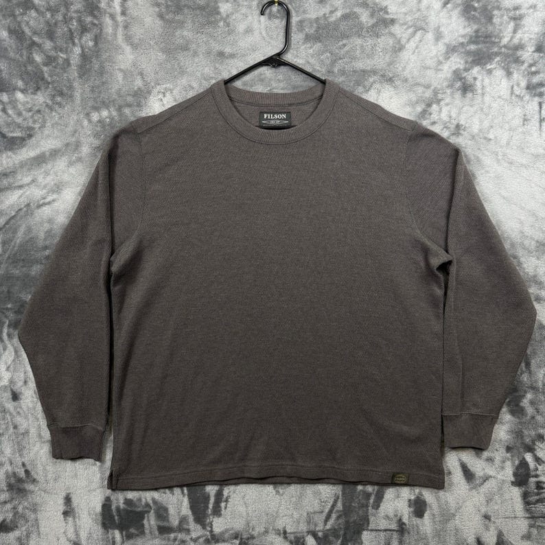 Koszulka termiczna Filson Waffle Knit męska XXL, szara, z długim rękawem i okrągłym dekoltem zdjęcie 1