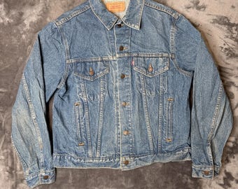Jaqueta jeans vintage Levi's 70506-0214 Type III, lavagem azul clara, tamanho 44.