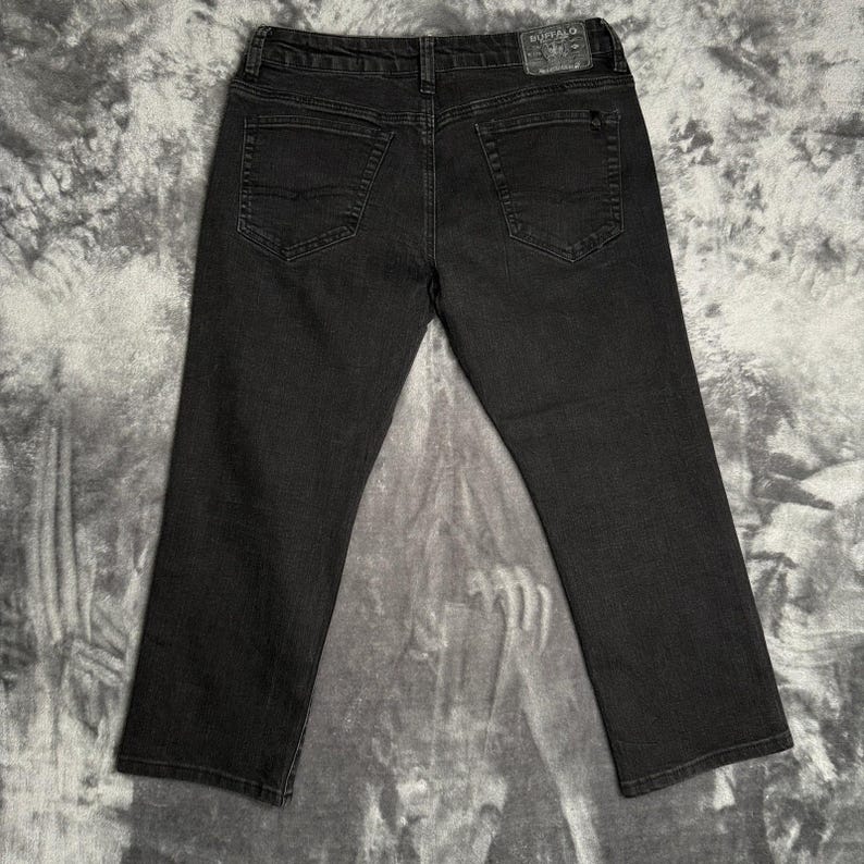 Buffalo David Bitton Six Straight Leg Jeans Mens 33x30 Black Faded Denim 684748 image 10
