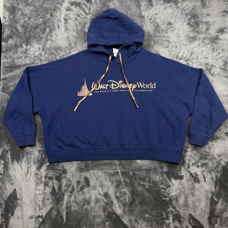 Disney Hoodie Womens 2X Blue Walt Disney World 50th Anniversary Celebration image 1