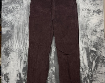 LL Bean Corduroy Pants Mens 40x33 Brown Straight Leg Freeport Maine Cotton Blend