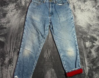L.L. Bean Doppel-L Damen Fleece Gefüttert Blau Denim Jeans Größe 6 Peite