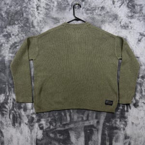Pendleton Sweater Mens Medium Olive Green Southwestern Intarsia Cotton Knit image 7