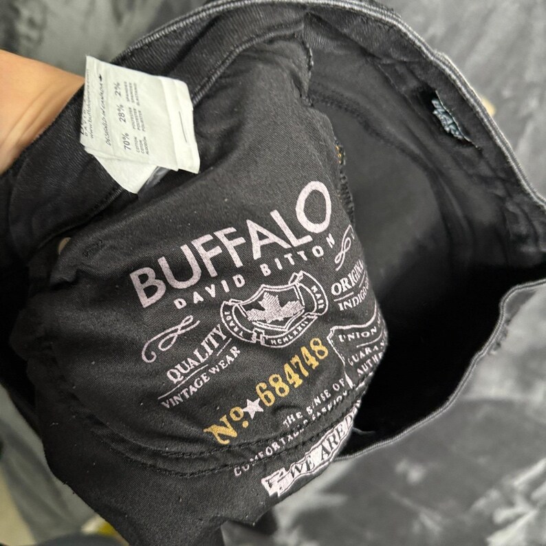 Buffalo David Bitton Six Straight Leg Jeans Mens 33x30 Black Faded Denim 684748 image 8