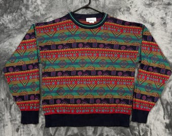 Tricots St. Raphael-sweater heren medium veelkleurig geometrisch breisel Saks 5th Ave