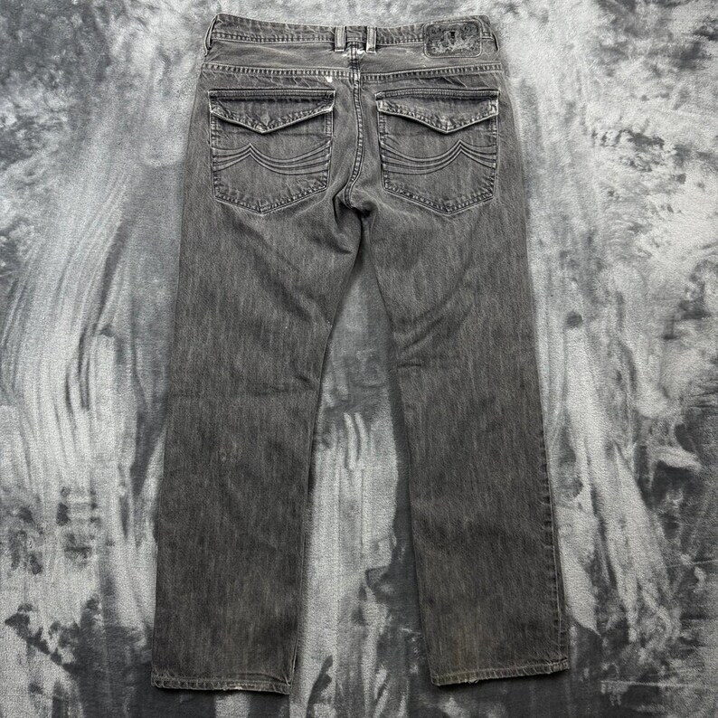 Buffalo David Bitton Jeans Mens 30 Black Straight Leg Paint Splatter Distressed image 2