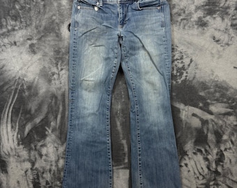 American Eagle Kick Boot Jeans Womens 8 Blue 360 Super Stretch Medium Wash Flare