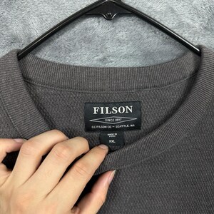 Koszulka termiczna Filson Waffle Knit męska XXL, szara, z długim rękawem i okrągłym dekoltem zdjęcie 2