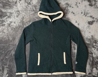 Kuhl Girls Green Alfpaca Fleece Full Zip Jacket Sherpa Trim Size Large 12