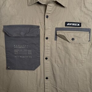 Avirex Mens Patch Pocket Short Sleeve Button Down Work Shirt Utility Size XXL image 2
