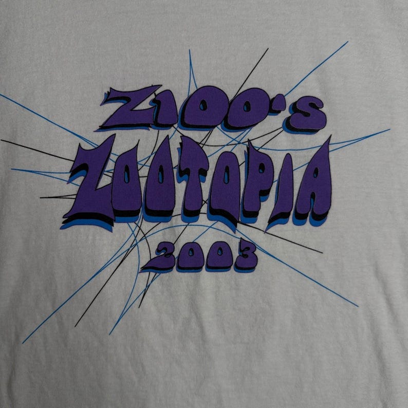 Fruit of the Loom T-Shirt Mens XL White Z100 Zootopia 2003 Concert Promo 7046 image 2