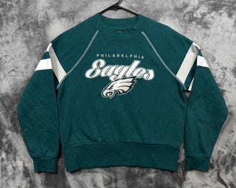 NFL Team Apparel Philadelphia Eagles Sweatshirt Mens Small Green Raglan Pullover
