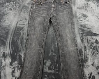 American Eagle Bootcut Jeans Damen 6 Grau Low Rise Dark Wash Denim