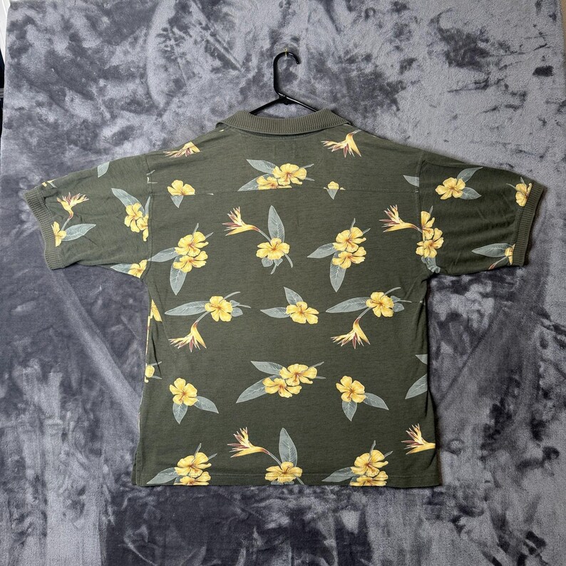 Tommy Bahama Polo Shirt Floral All Over Print Short Sleeve Size Large image 6