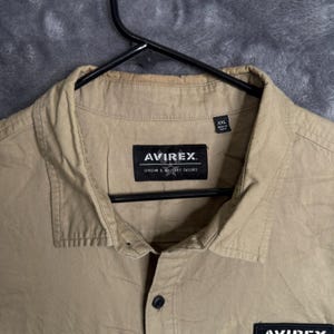 Avirex Mens Patch Pocket Short Sleeve Button Down Work Shirt Utility Size XXL image 4