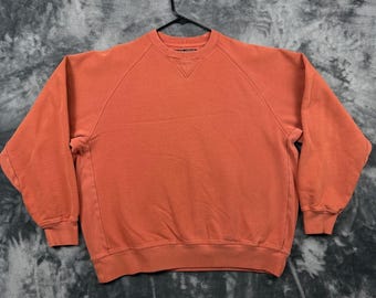 Duluth Trading Co Sweatshirt Mens Large Orange Raglan Sleeve Pullover