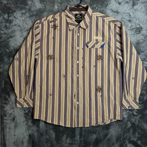 Striped Long Sleeve Shirt Y2k - Etsy