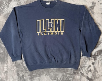Vintage Y2K University of Illinois Pullover Sweater Crewneck Size Large