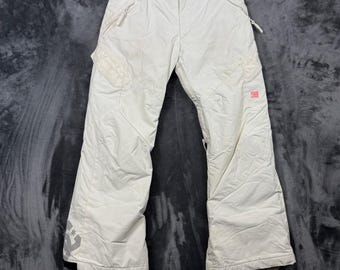 Spodnie snowboardowe DC Shoes damskie, rozmiar 12, białe, wodoodporne, ocieplane, cargo, 10K