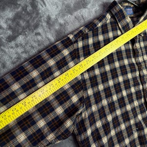 Camisa de flanela xadrez de lã com botões e mangas compridas Sir Pendleton para homem, tamanho GG. imagem 5