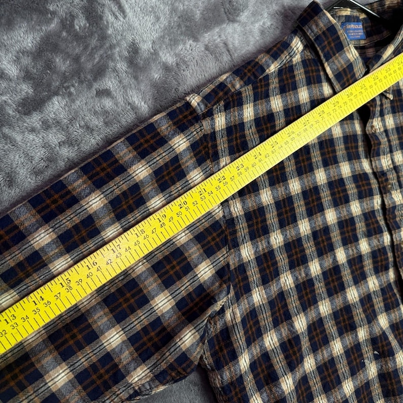 Camisa de flanela xadrez de lã com botões e mangas compridas Sir Pendleton para homem, tamanho GG. imagem 5