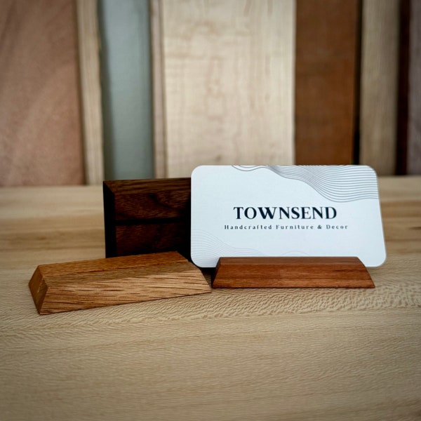 Handmade Wood Card Holder - Photo Stand - Greeting Card Display - Solid Wood - Your Choice of: Oak, Cherry, or Walnut