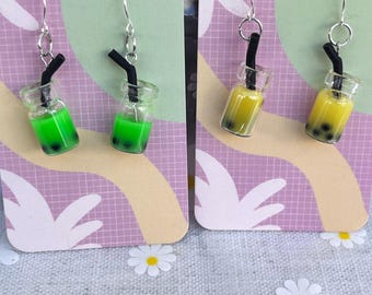 Pendientes de bebida Boba/bebida linda/pendientes de Boba kawaii/pendientes de Boba/pendientes Kawaii