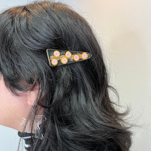 Pink Jelly Donuts and sparkles Hair Clips| Set of 2| Sparke and shine fun, kitschy. foodie clips