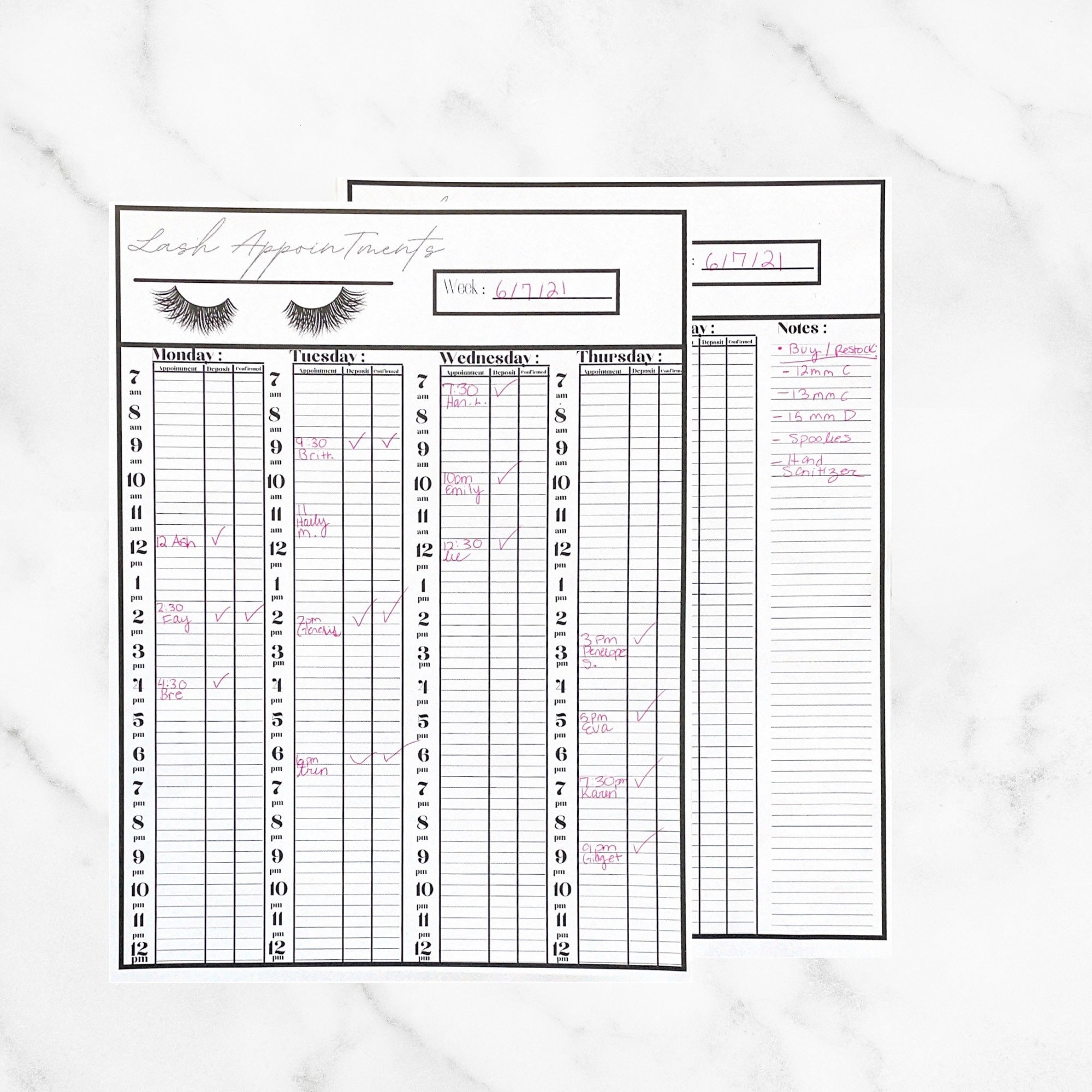 5 PDF Salon Appointment Templates. Perfect For: Lash | Etsy