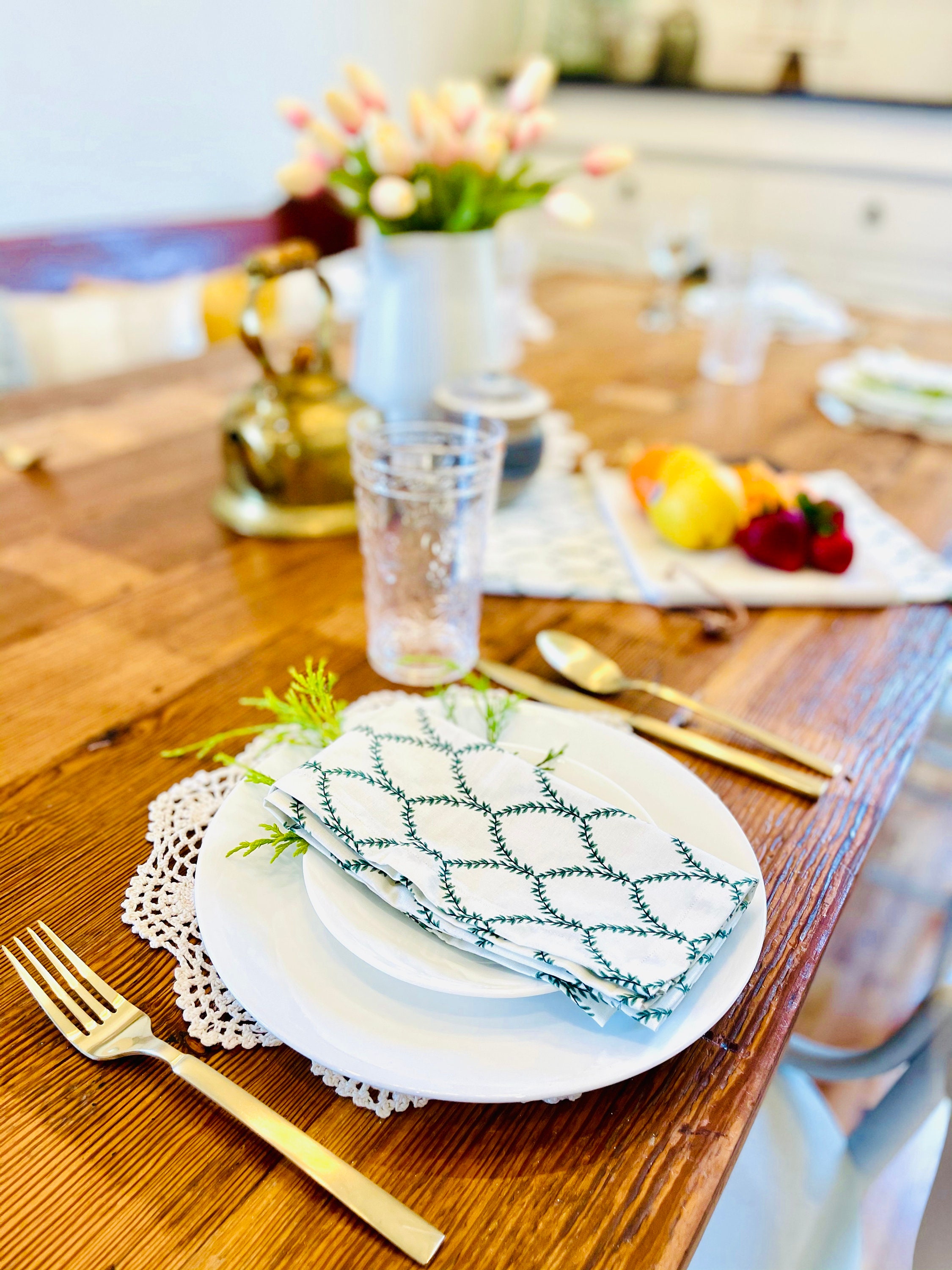 Garland Greenery Napkin Etsy