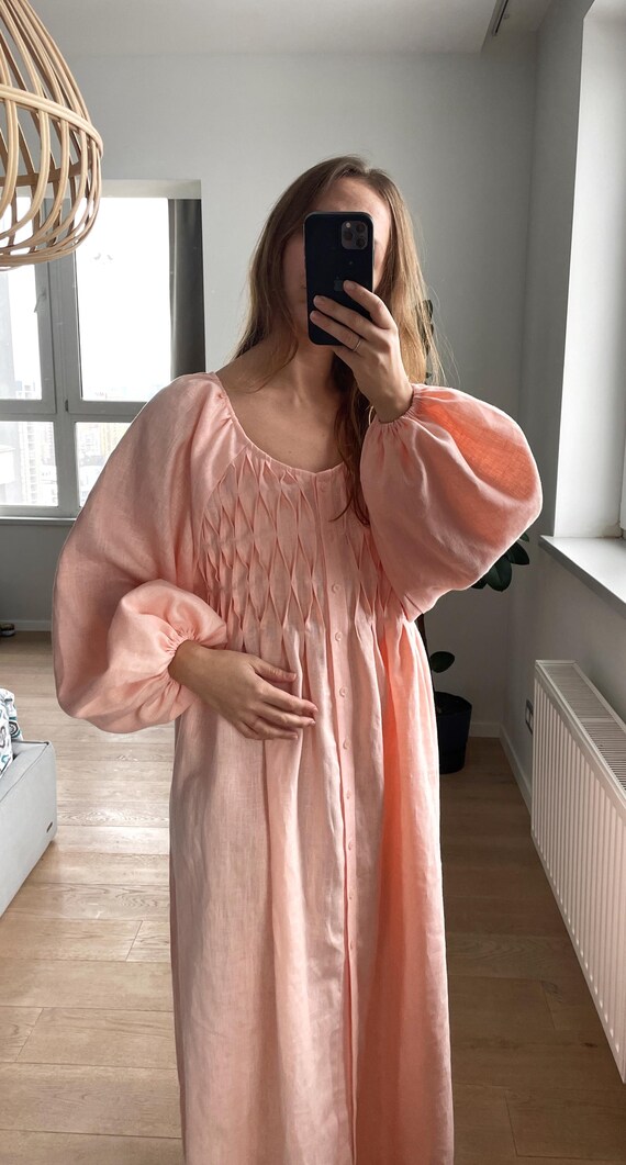 kori linen dress Kori Long Dress Coral / XS main image 0