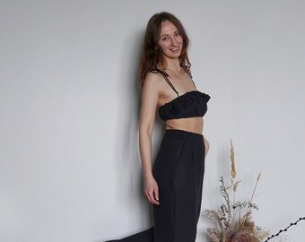 Linen Pants set,Summer two piece set,Lounge wear,Pajama set,Linen pajamas,Bridesmaide pajama