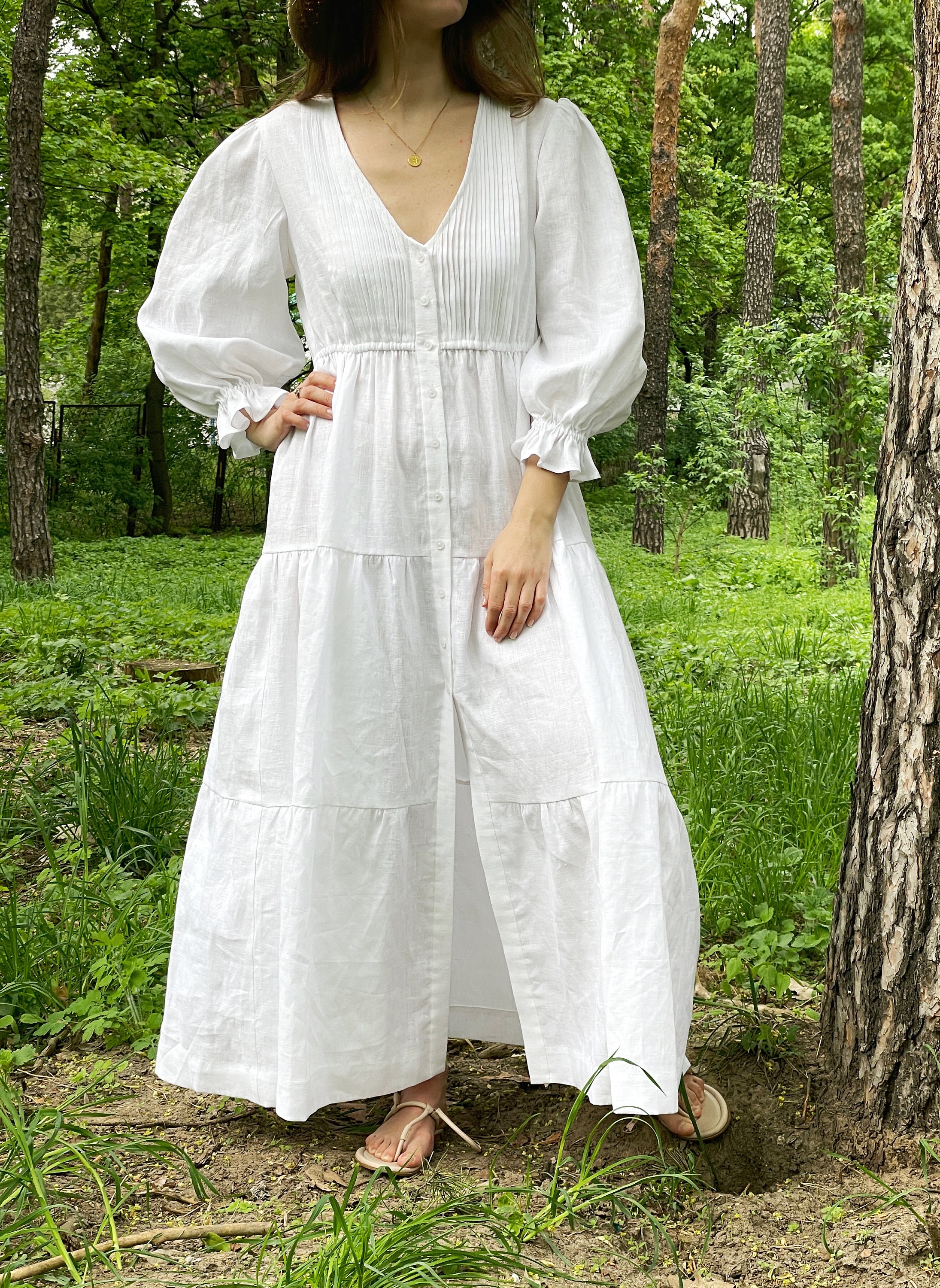 chinese dress ladies Ella Linen Dress – LittleWomenAtelier main image 1