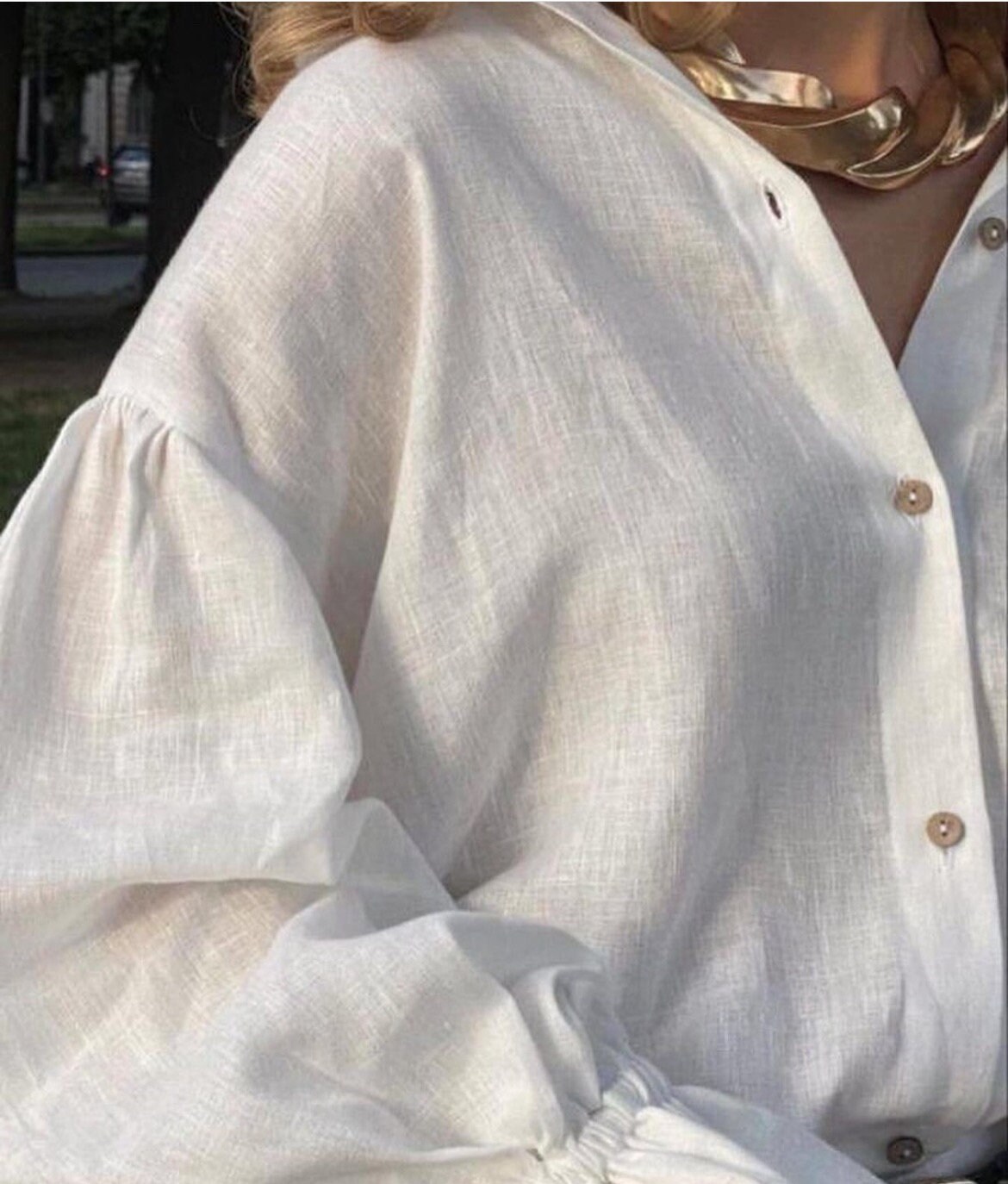 Linen Shirt in Powder Puff