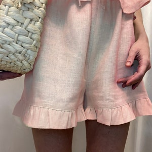 Pyjama Set, Leinen Pyjama, Leinen Pyjama, Braut Pyjama, Brautparty Pyjama, Leinen Nachtwäsche, Weißes Leinen Set, Braut Pjs