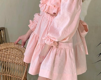Premium Linen Set ,Two Piece set Top and Skirt,Lounge wear,Summer crip top and skirt,Linen outfit